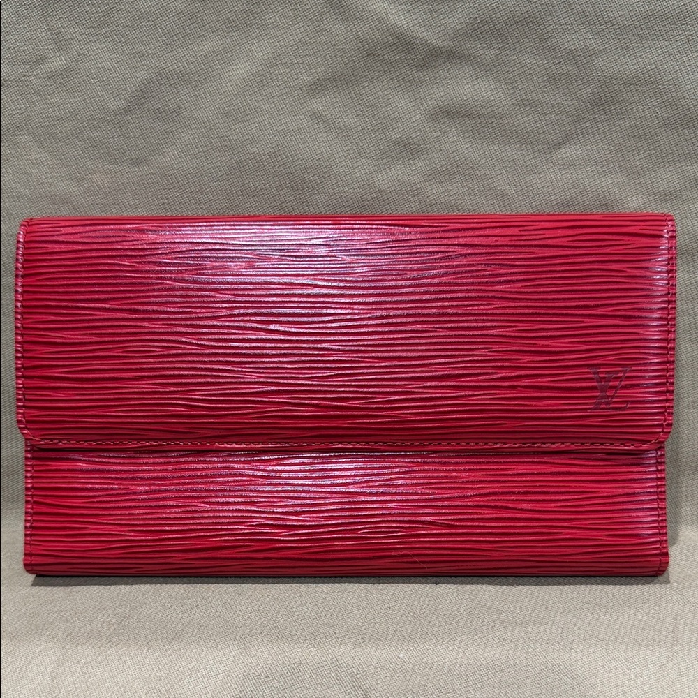 Louis Vuitton Red Textured Clutch